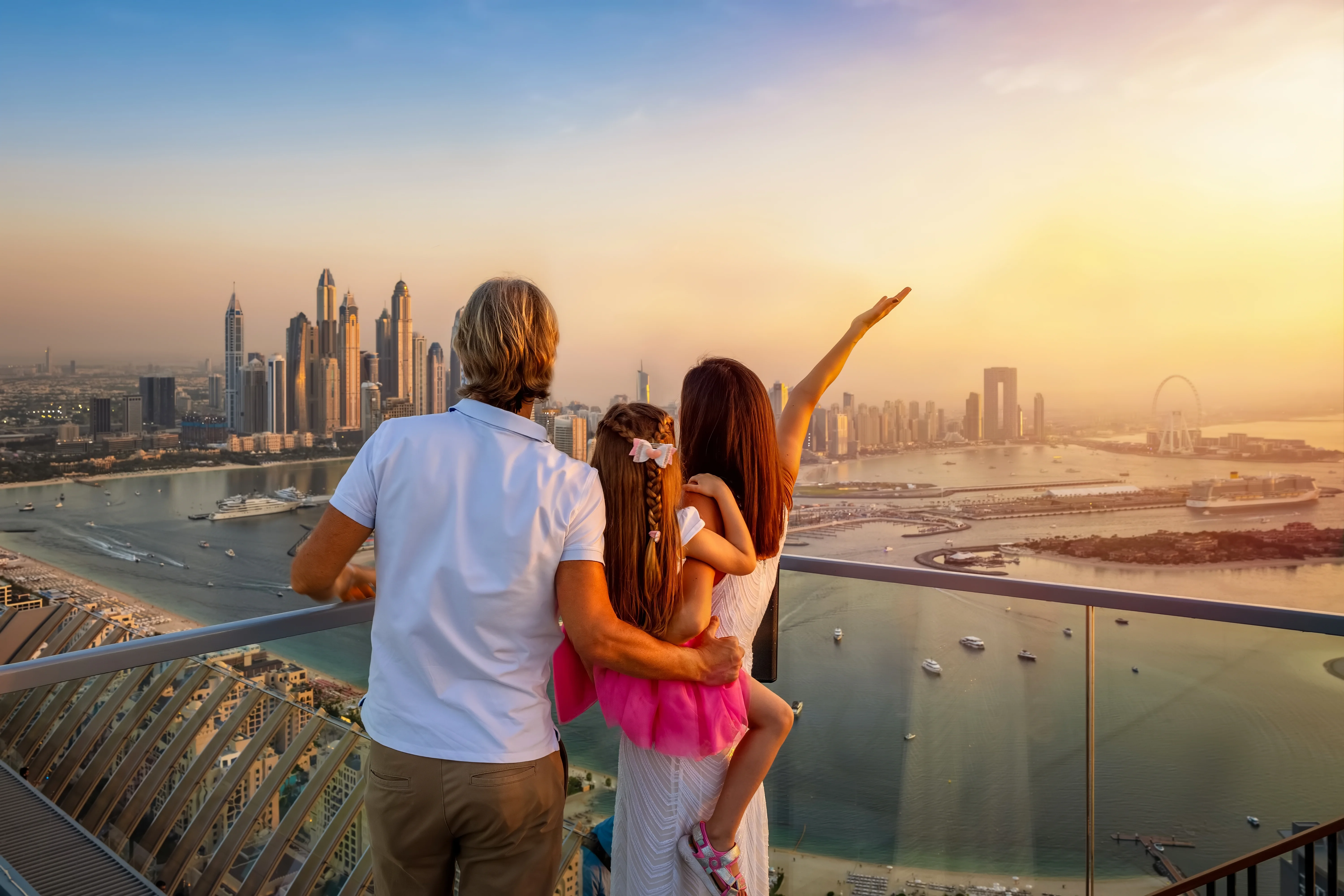 View of Dubai Marina from a balcony
