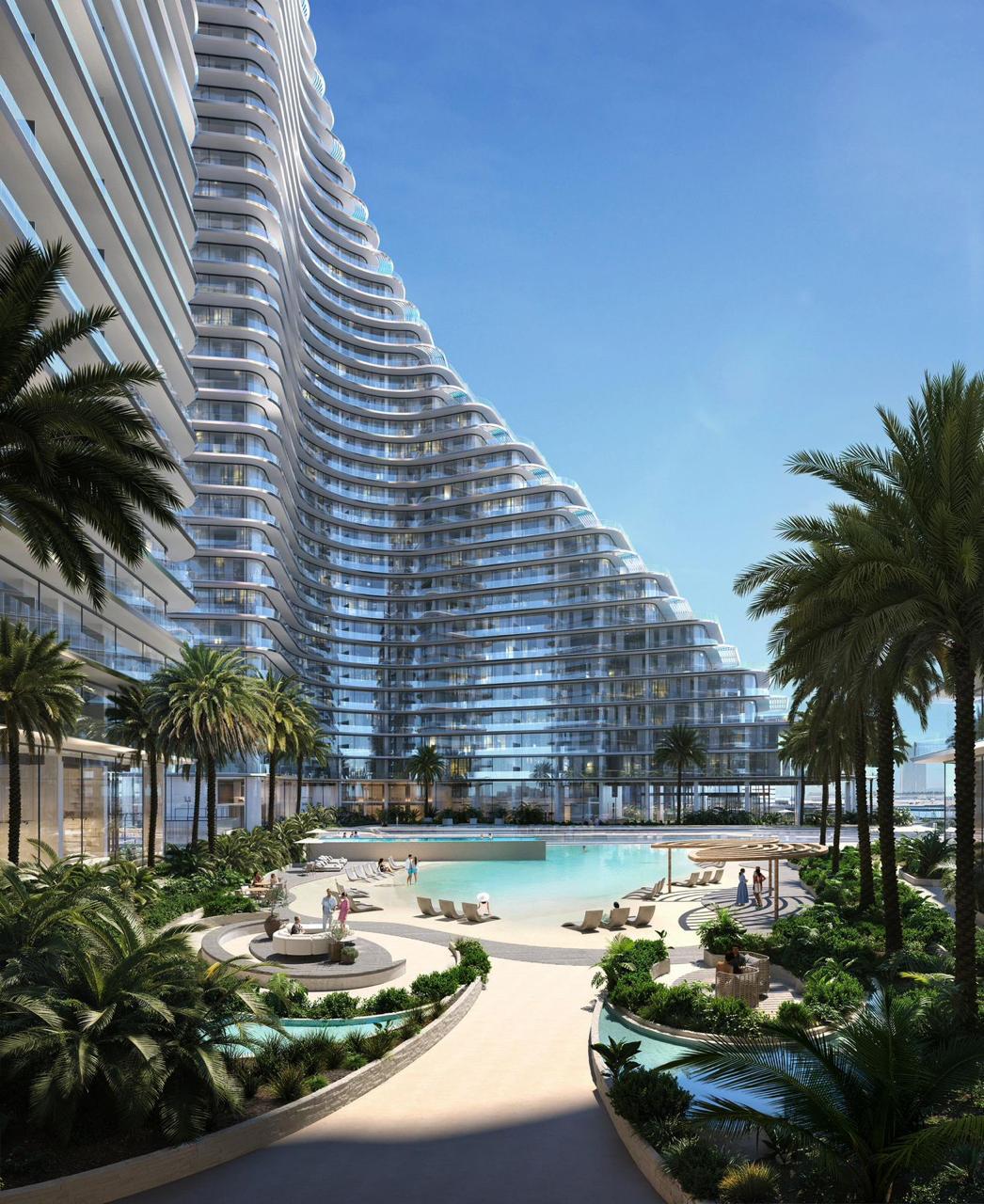 Binghatti Flare pool and amenities deck
